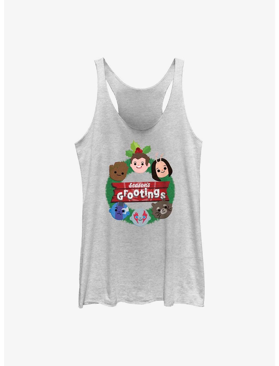 Marvel Guardians of the Galaxy Holiday Special Seasons Grootings Girls Tank, WHITE HTR, hi-res