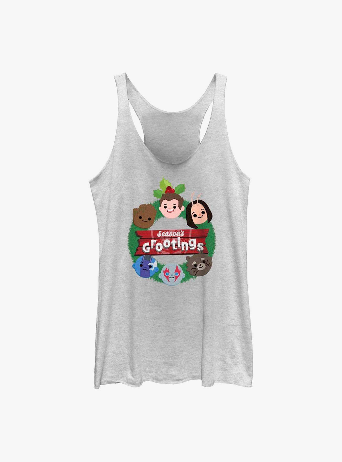 Marvel Guardians of the Galaxy Holiday Special Seasons Grootings Girls Tank, WHITE HTR, hi-res