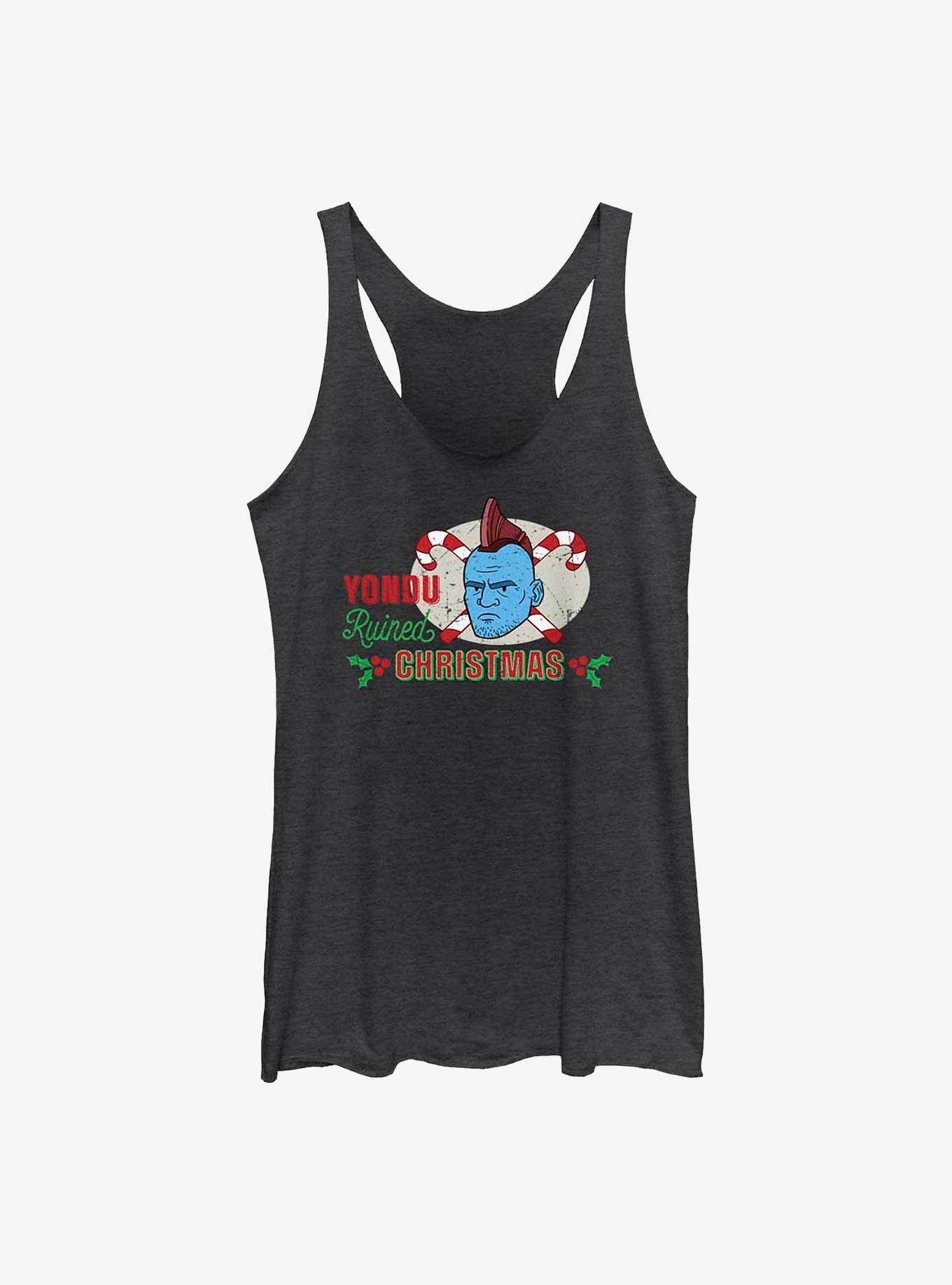 Marvel Guardians of the Galaxy Holiday Special Yondu Ruined Christmas Girls Tank, BLK HTR, hi-res