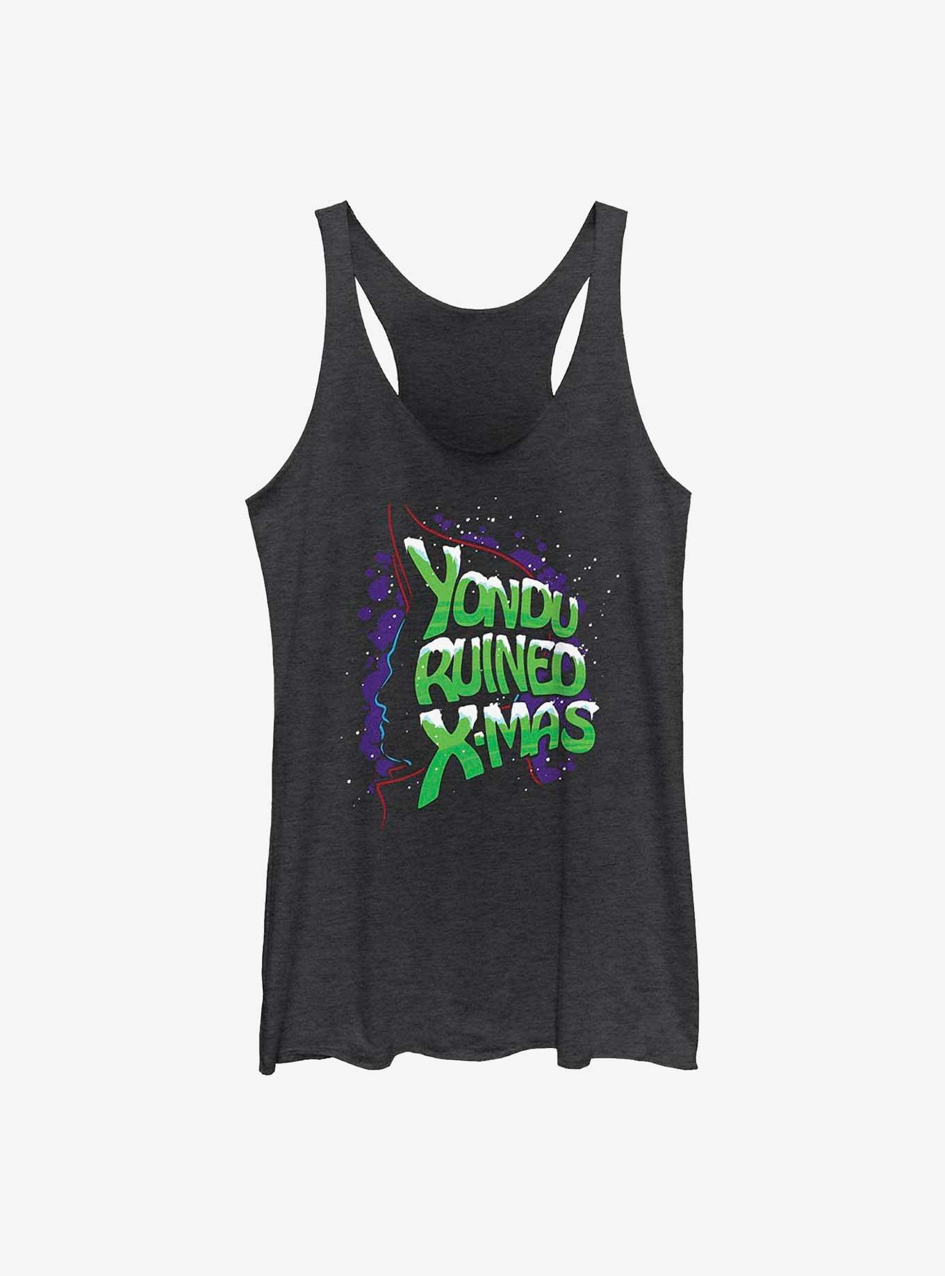 Marvel Guardians of the Galaxy Holiday Special Yondu Ruined Christmas Girls Tank, BLK HTR, hi-res