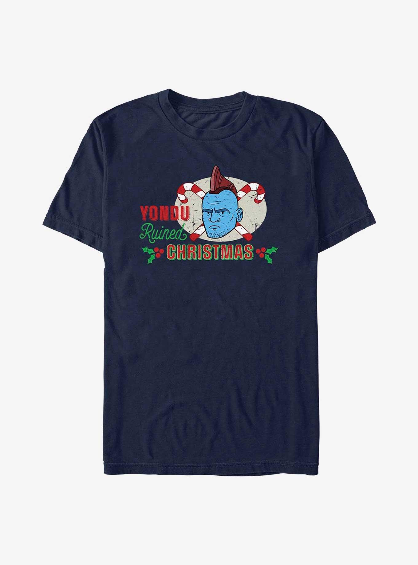 Marvel Guardians of the Galaxy Holiday Special Yondu Ruined Christmas T-Shirt, NAVY, hi-res