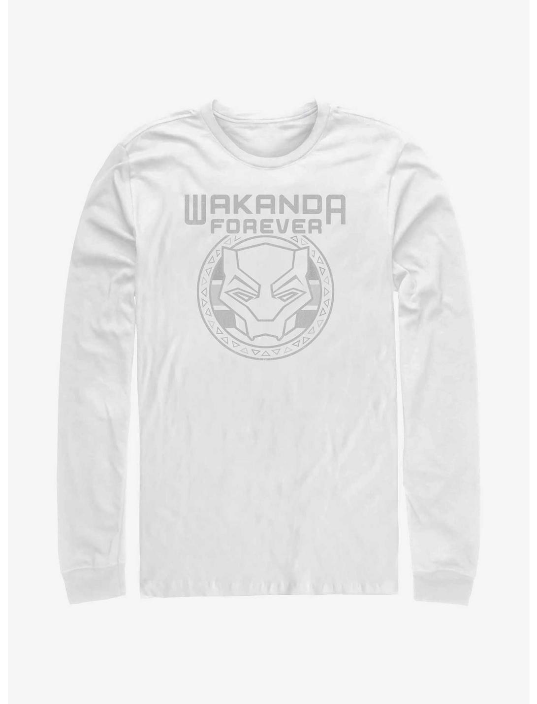 Marvel Black Panther: Wakanda Forever Badge Logo Long-Sleeve T-Shirt, WHITE, hi-res