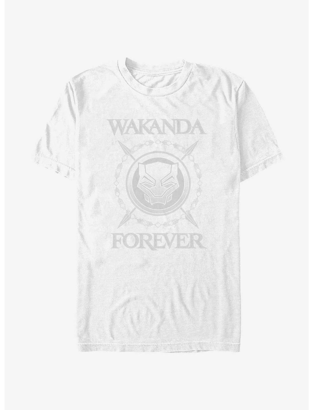 Marvel Black Panther: Wakanda Forever Crossed Spears Logo T-Shirt, WHITE, hi-res