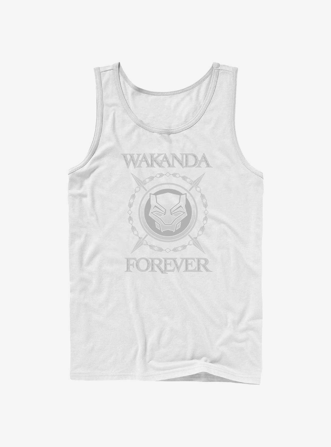 Marvel Black Panther: Wakanda Forever Crossed Spears Logo Tank, WHITE, hi-res