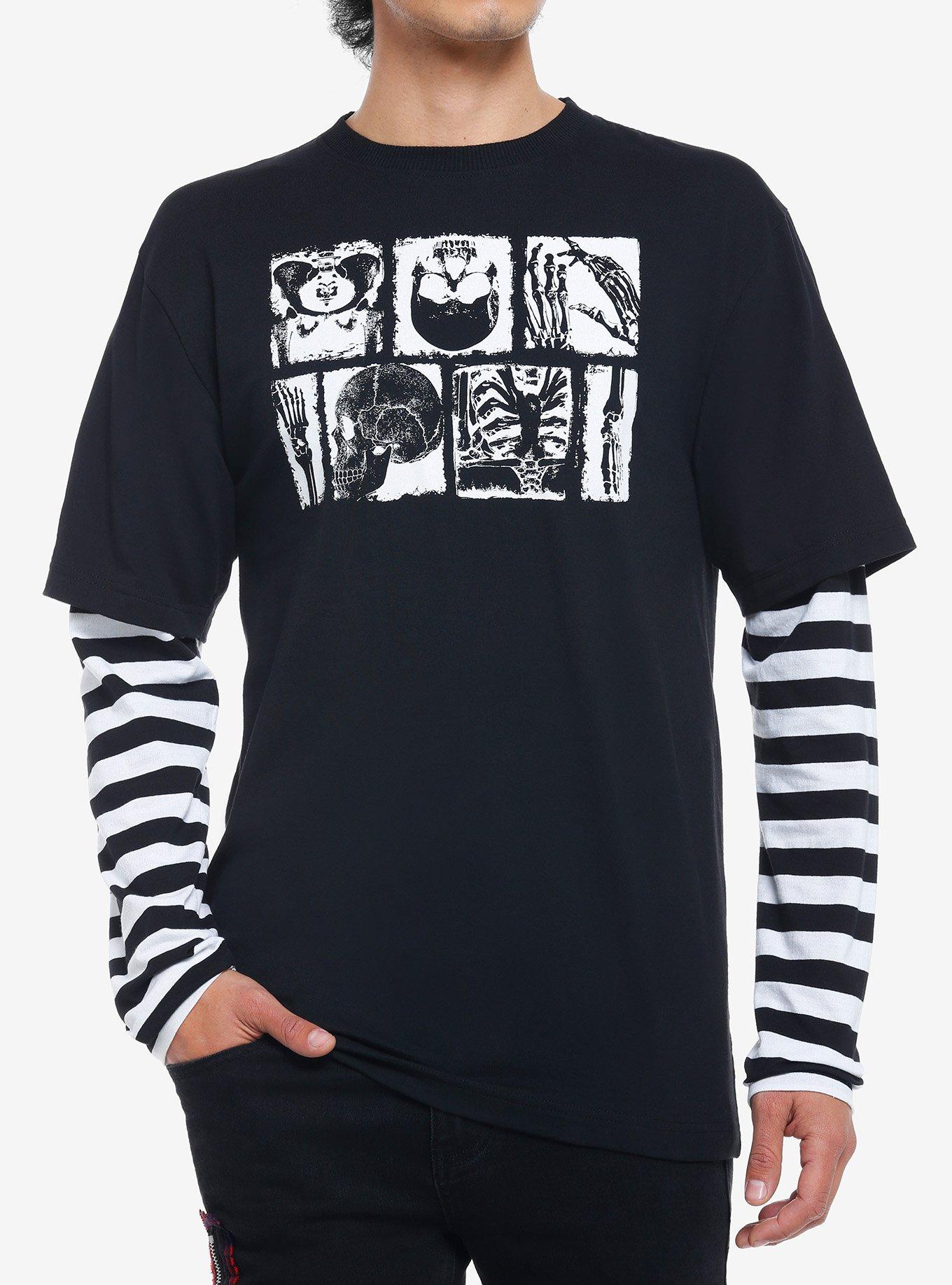 Skeleton X-Rays Twofer Long-Sleeve T-Shirt, BLACK, hi-res
