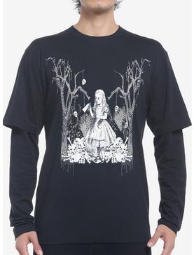 Dark Alice In Wonderland Skulls TwoFer Long-Sleeve T-Shirt, , hi-res