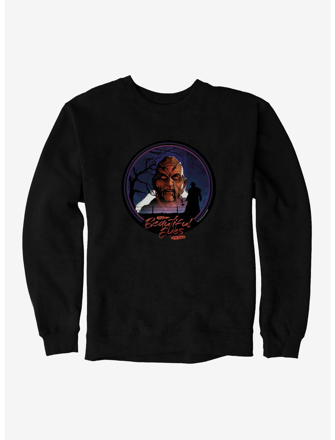 Jeepers Creepers Such Beautiful Eyes Sweatshirt, BLACK, hi-res