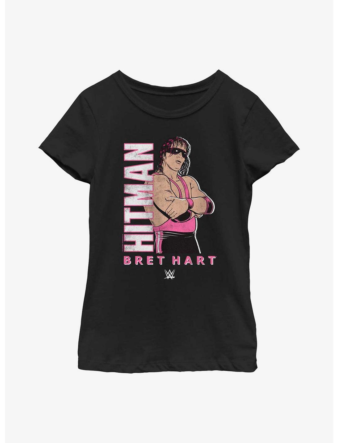 WWE Bret The Hitman Hart Youth Girls T-Shirt, BLACK, hi-res