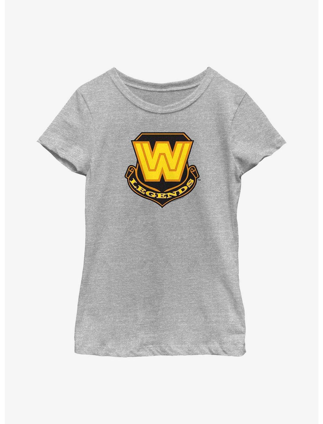 WWE Classic Logo Legends Youth Girls T-Shirt, ATH HTR, hi-res