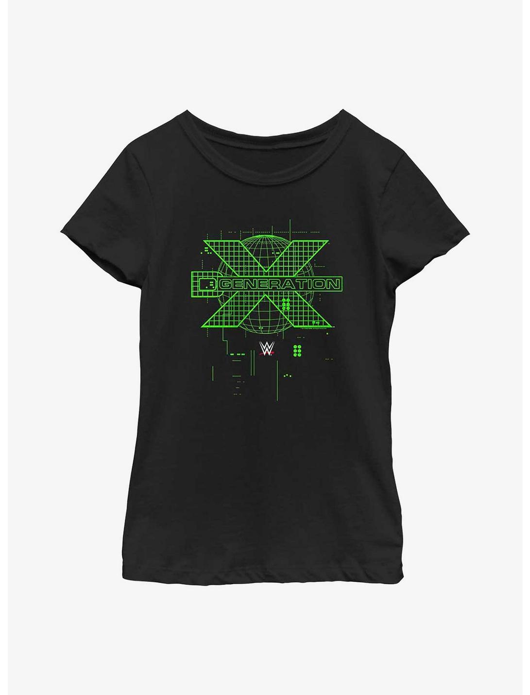 WWE D-Generation X Green Logo Youth Girls T-Shirt, BLACK, hi-res