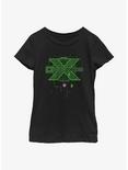 WWE D-Generation X Green Logo Youth Girls T-Shirt, BLACK, hi-res