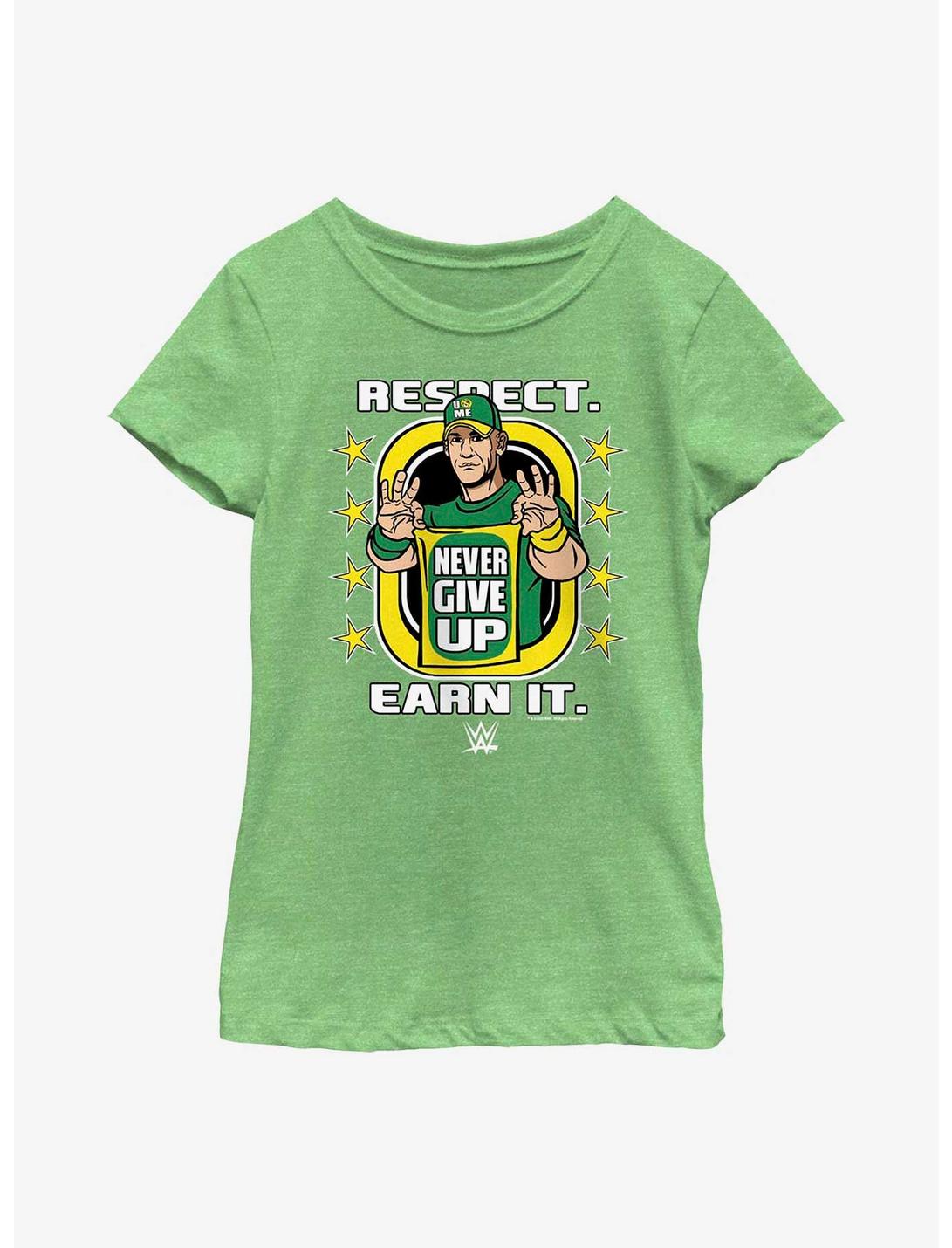 WWE John Cena Respect Earn It Youth Girls T-Shirt, GRN APPLE, hi-res