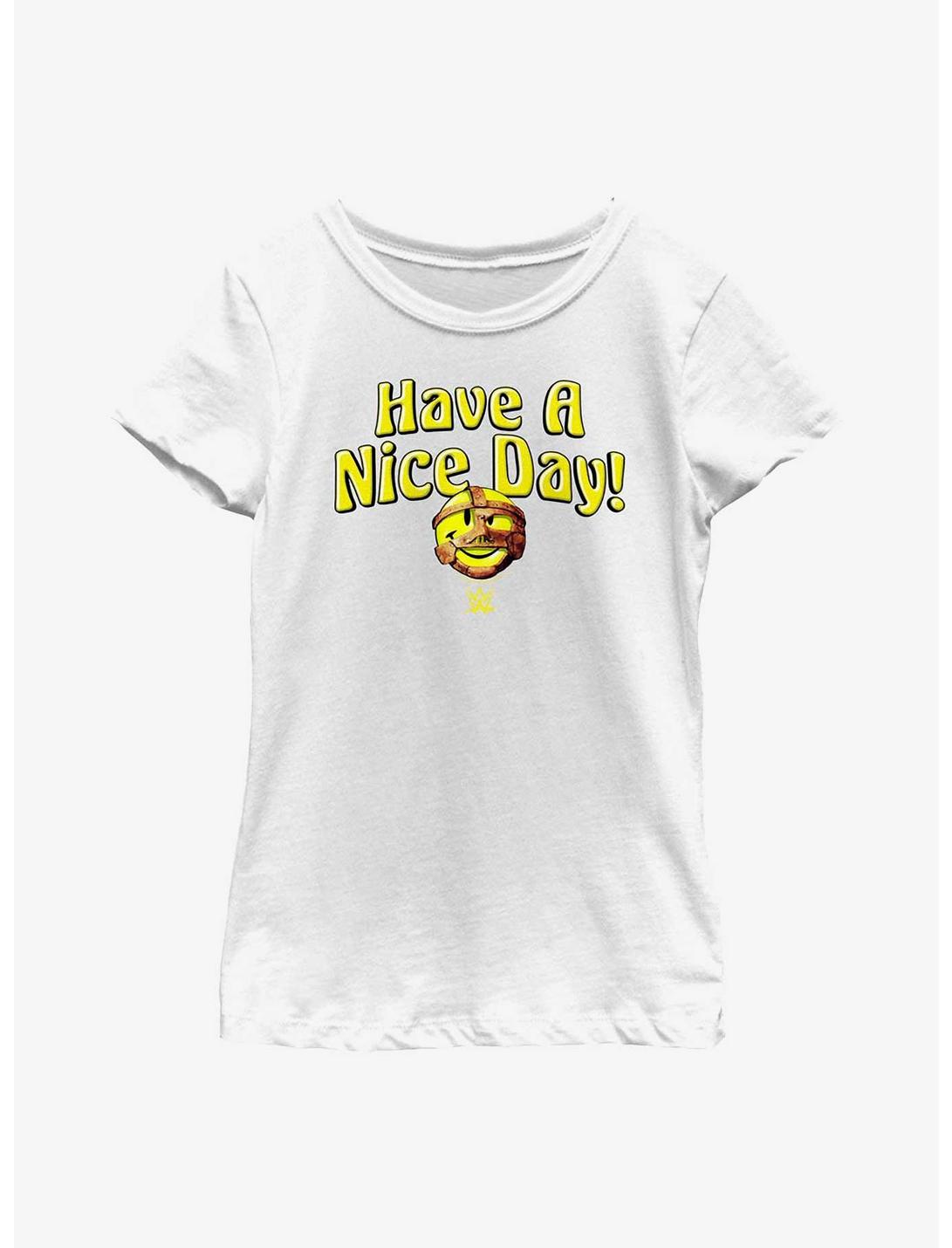 WWE Mick Foley Mankind Have A Nice Day! Icon Youth Girls T-Shirt, WHITE, hi-res