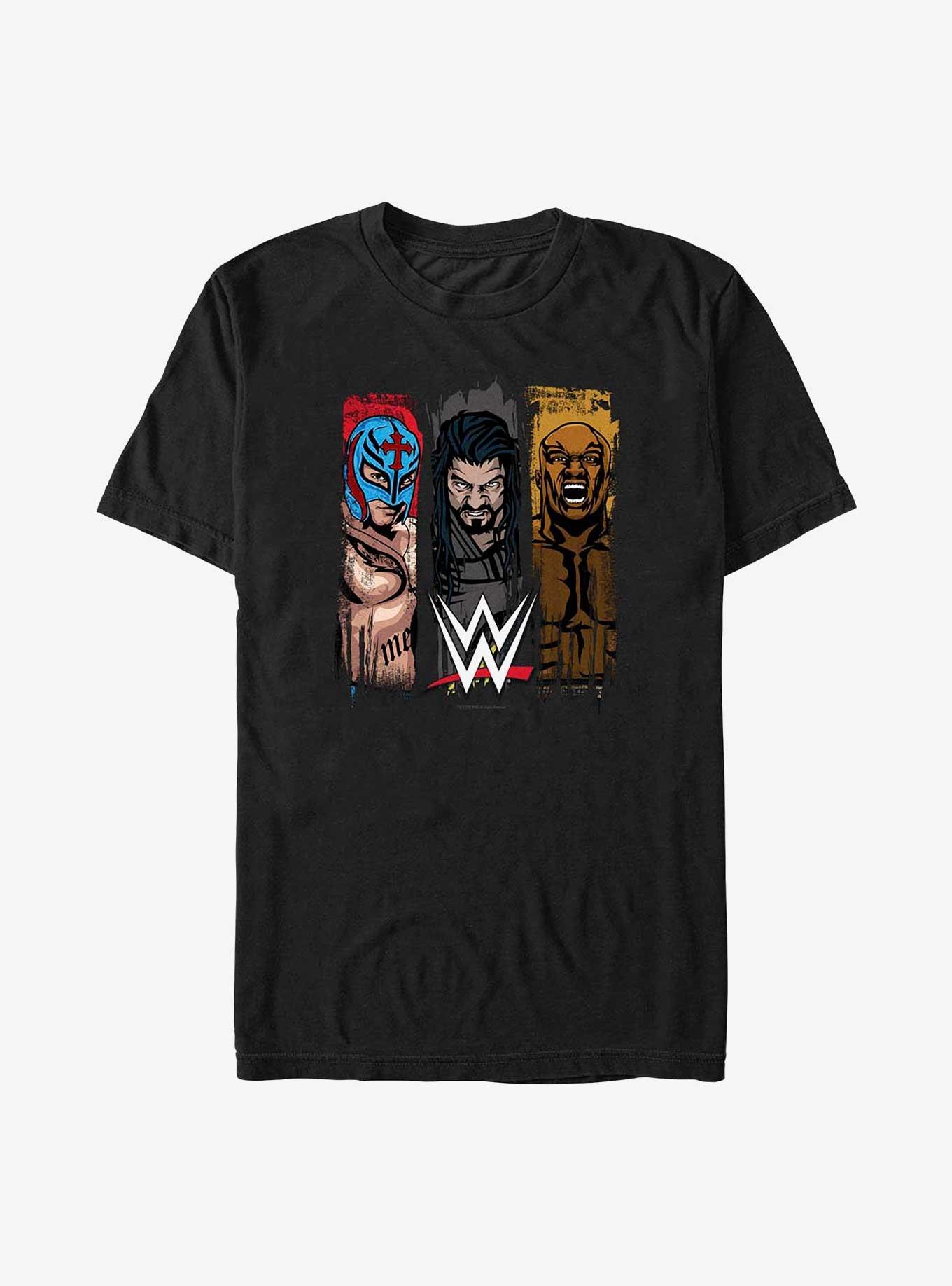 WWE Rey Mysterio, Roman Reigns & Bobby Lashley T-Shirt, BLACK, hi-res