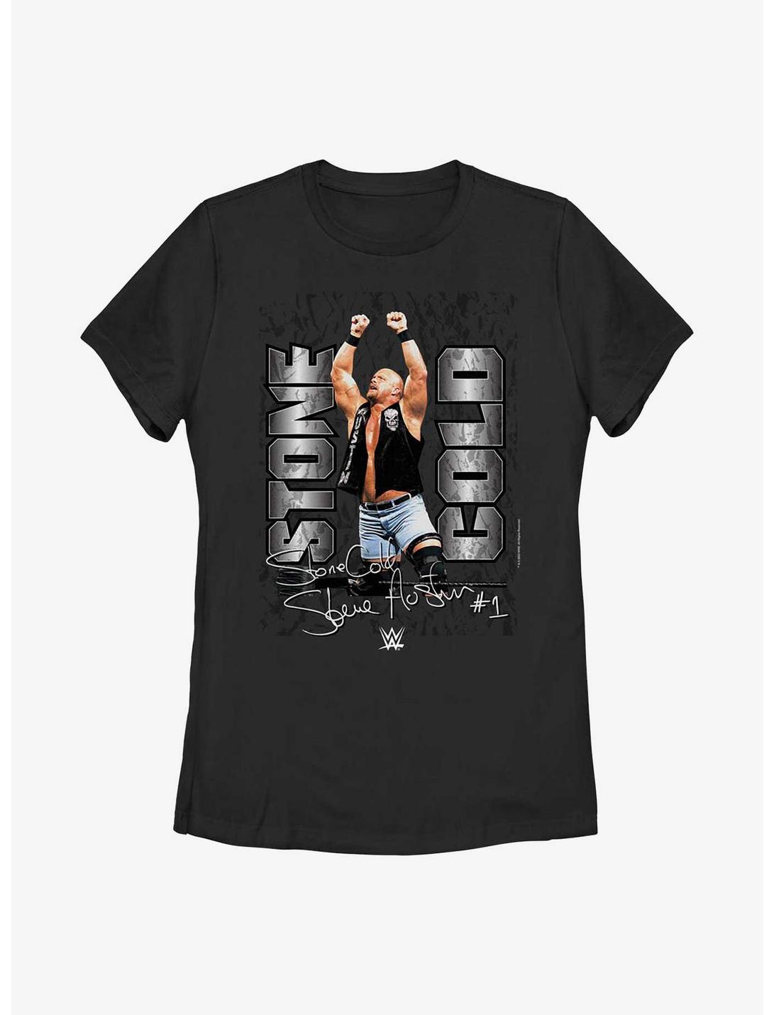 WWE Stone Cold Steve Austin Signature Photo Womens T-Shirt, BLACK, hi-res