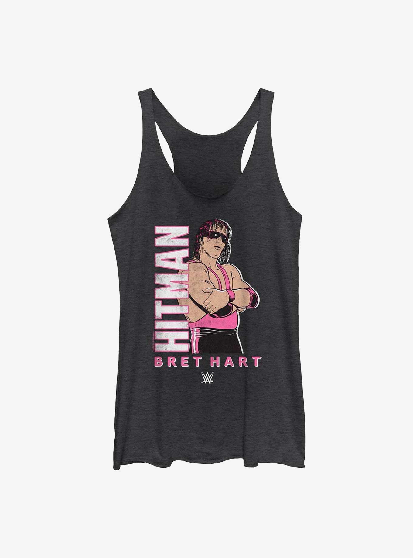 WWE Bret The Hitman Hart Womens Tank Top, BLK HTR, hi-res