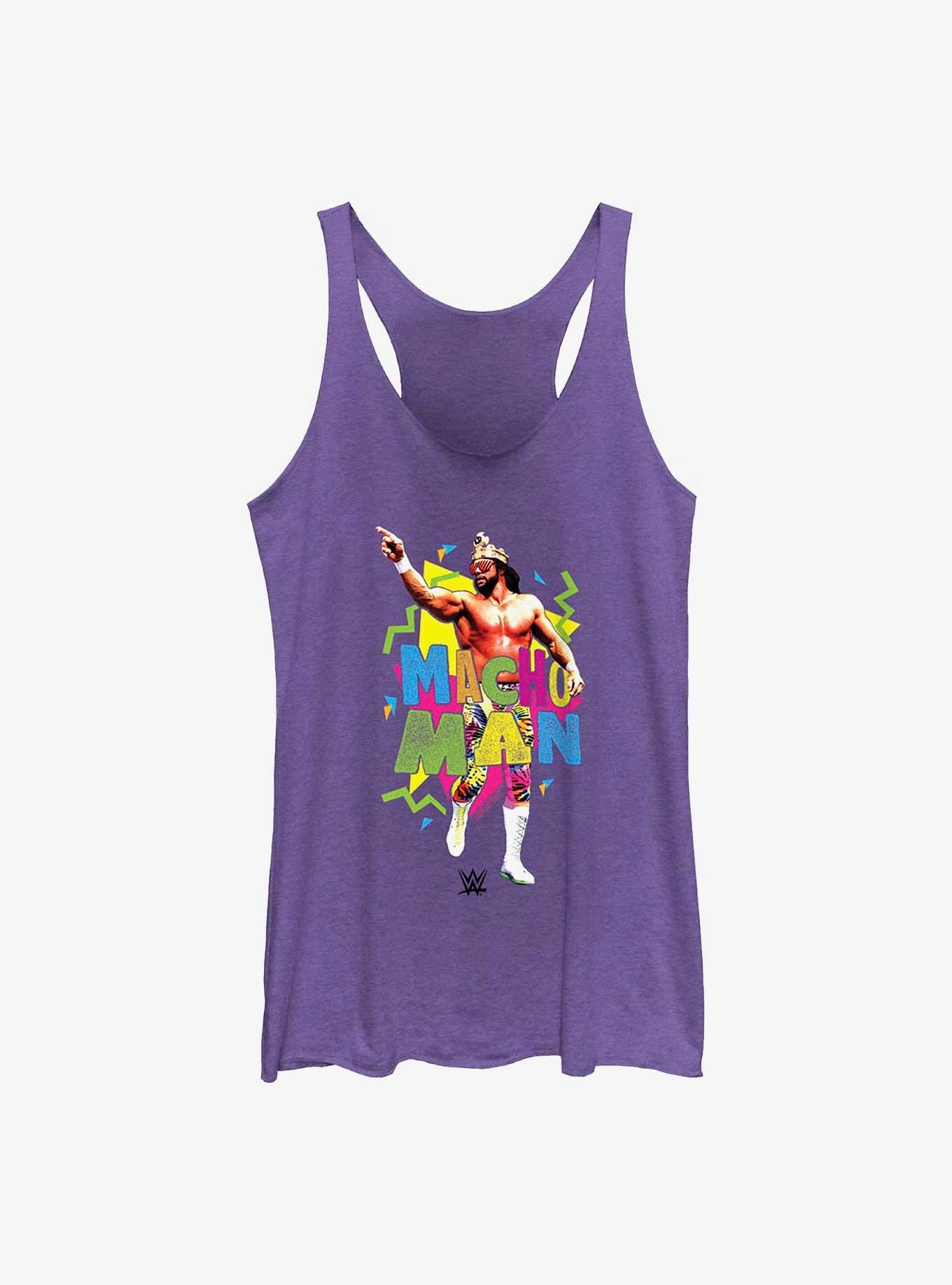 WWE Macho Man Randy Savage '80s Womens Tank Top, PUR HTR, hi-res