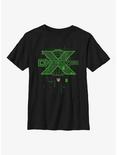 WWE D-Generation X Green Logo Youth T-Shirt, BLACK, hi-res