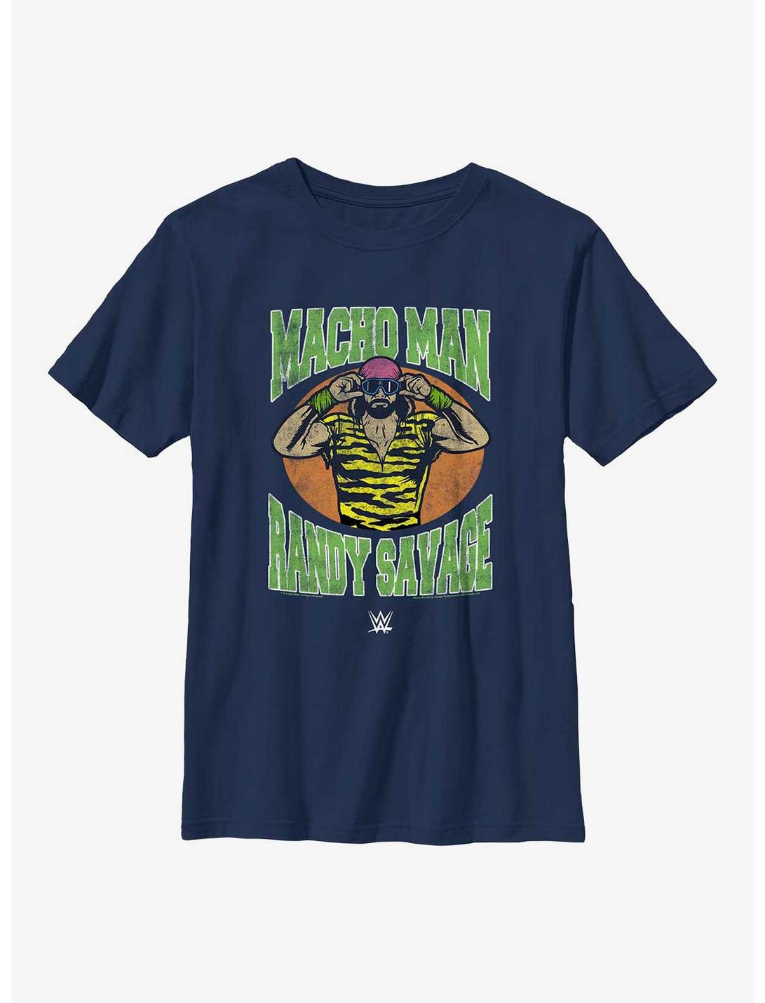 WWE Macho Man Randy Savage Retro IconYouth T-Shirt, NAVY, hi-res