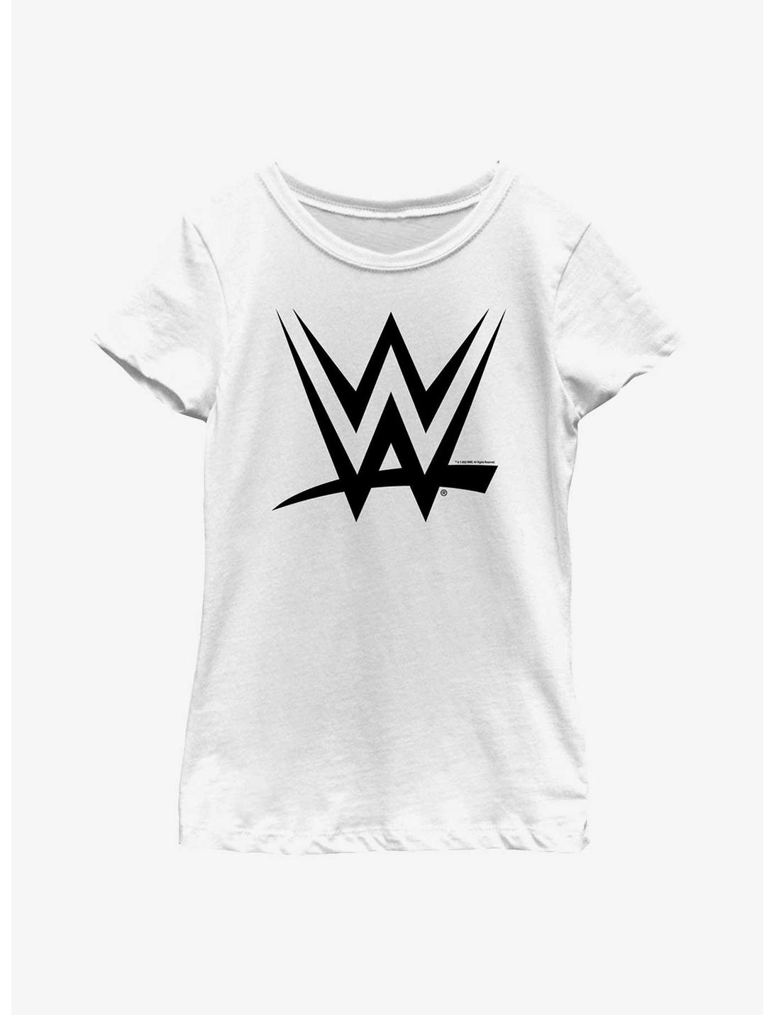 WWE Black Logo Youth Girls T-Shirt, WHITE, hi-res