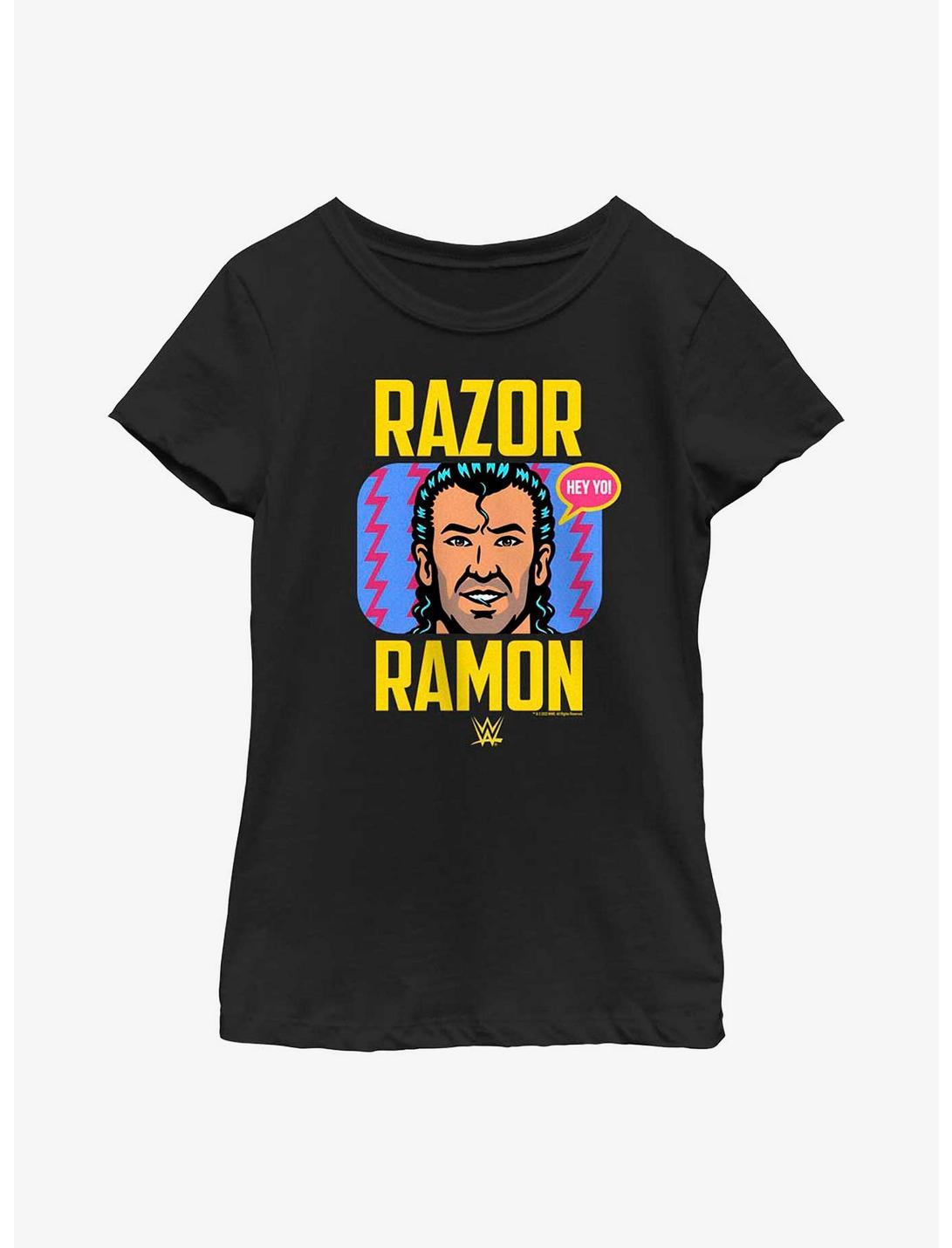 WWE Razor Ramon Scott Hall Retro Youth Girls T-Shirt, BLACK, hi-res