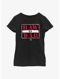 WWE Raw Is War Logo Youth Girls T-Shirt, BLACK, hi-res