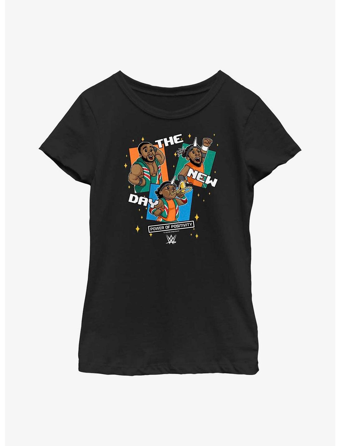 WWE The New Day 8-Bit Youth Girls T-Shirt, BLACK, hi-res