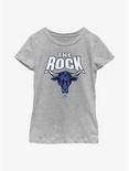 WWE The Rock Logo Youth Girls T-Shirt, ATH HTR, hi-res