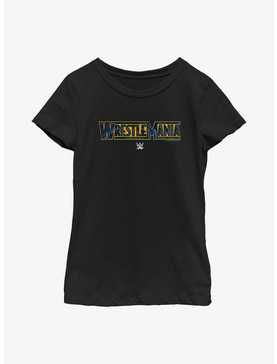 WWE WrestleMania Blue & Gold Logo Youth Girls T-Shirt, , hi-res
