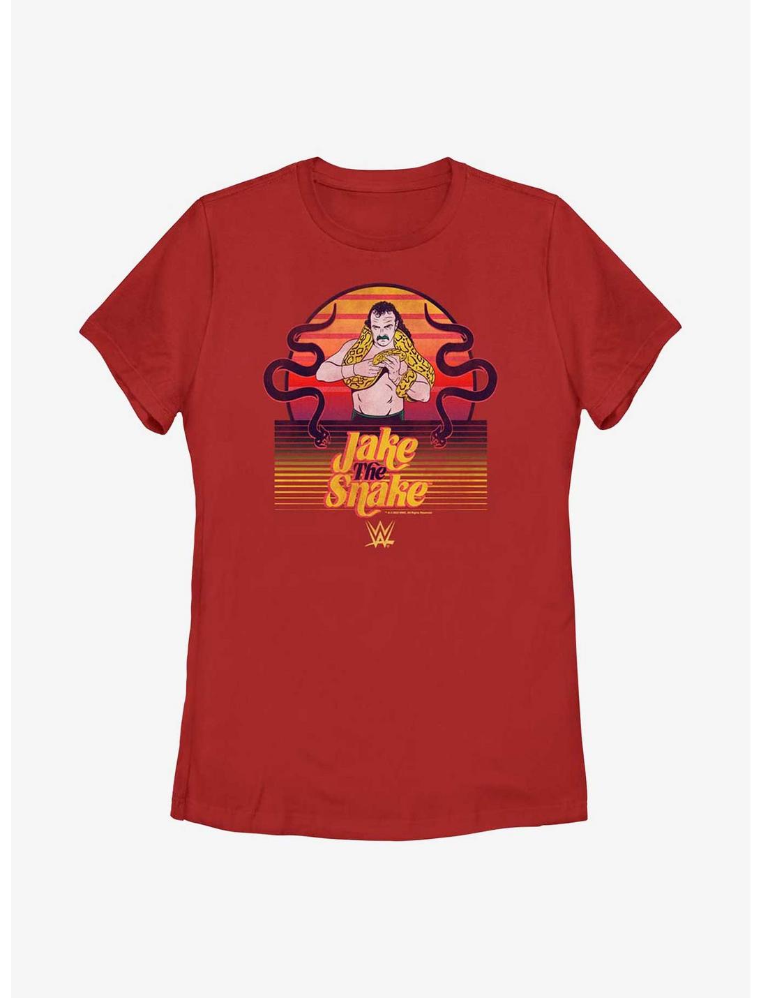 WWE Jake The Snake Sunset Womens T-Shirt, RED, hi-res