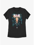 WWE The Rock Lightning Bull Skull Logo Womens T-Shirt, BLACK, hi-res