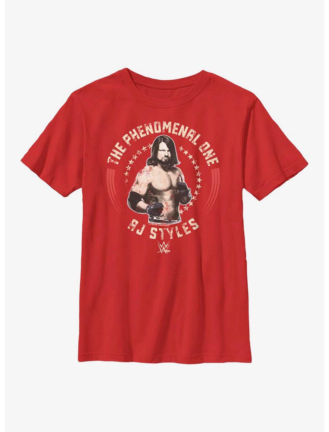 WWE AJ Styles The Phenomenal One Youth T-Shirt, RED, hi-res
