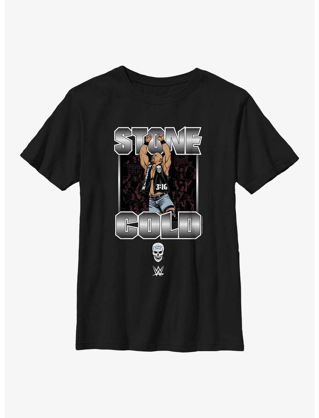 WWE Stone Cold Steve Austin Crowd Youth T-Shirt, BLACK, hi-res