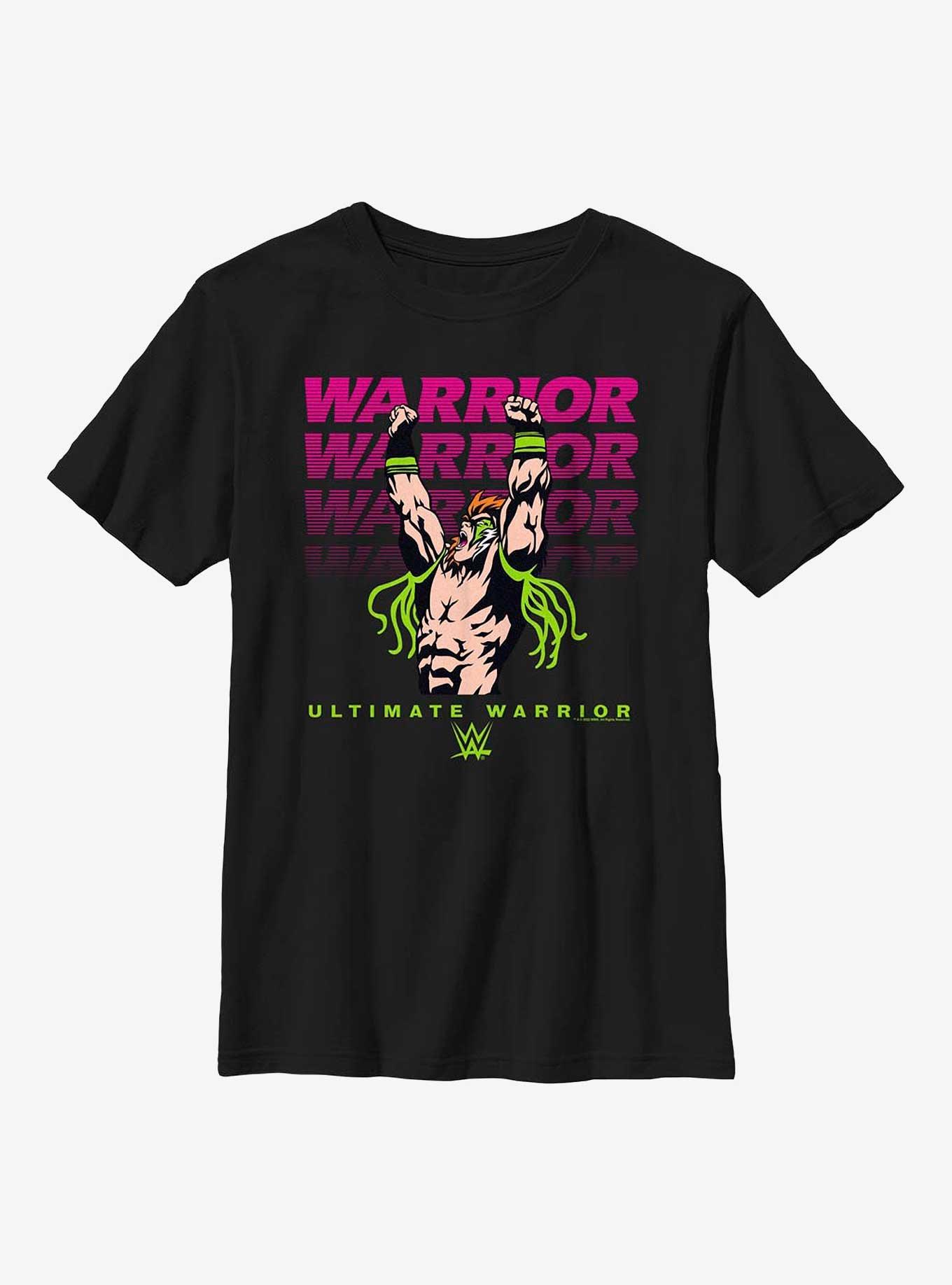 WWE Ultimate Warrior Name Stack Youth T-Shirt, BLACK, hi-res