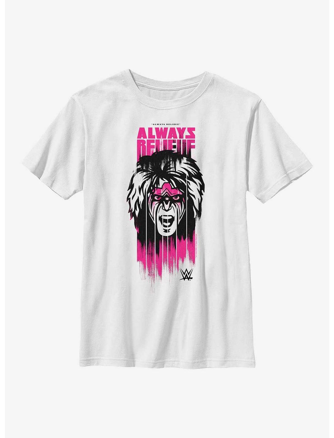 WWE Ultimate Warrior Always Believe Face Youth T-Shirt, WHITE, hi-res