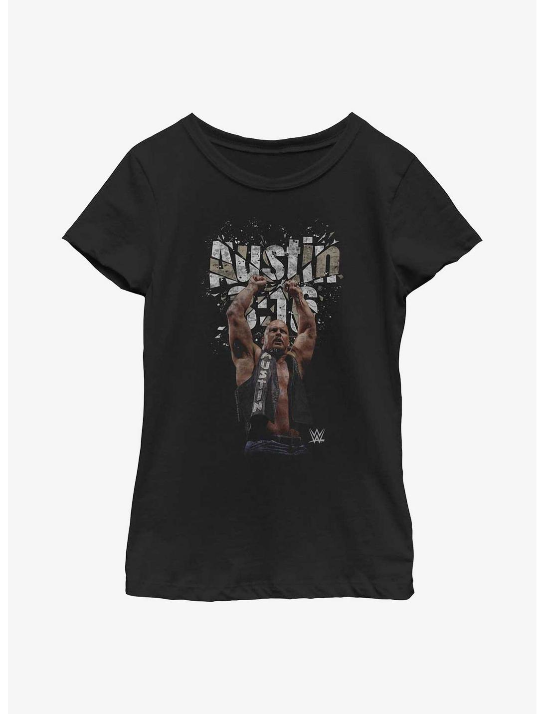 WWE Stone Cold Steve Austin 3:16 Shattered Photo Youth Girls T-Shirt, BLACK, hi-res