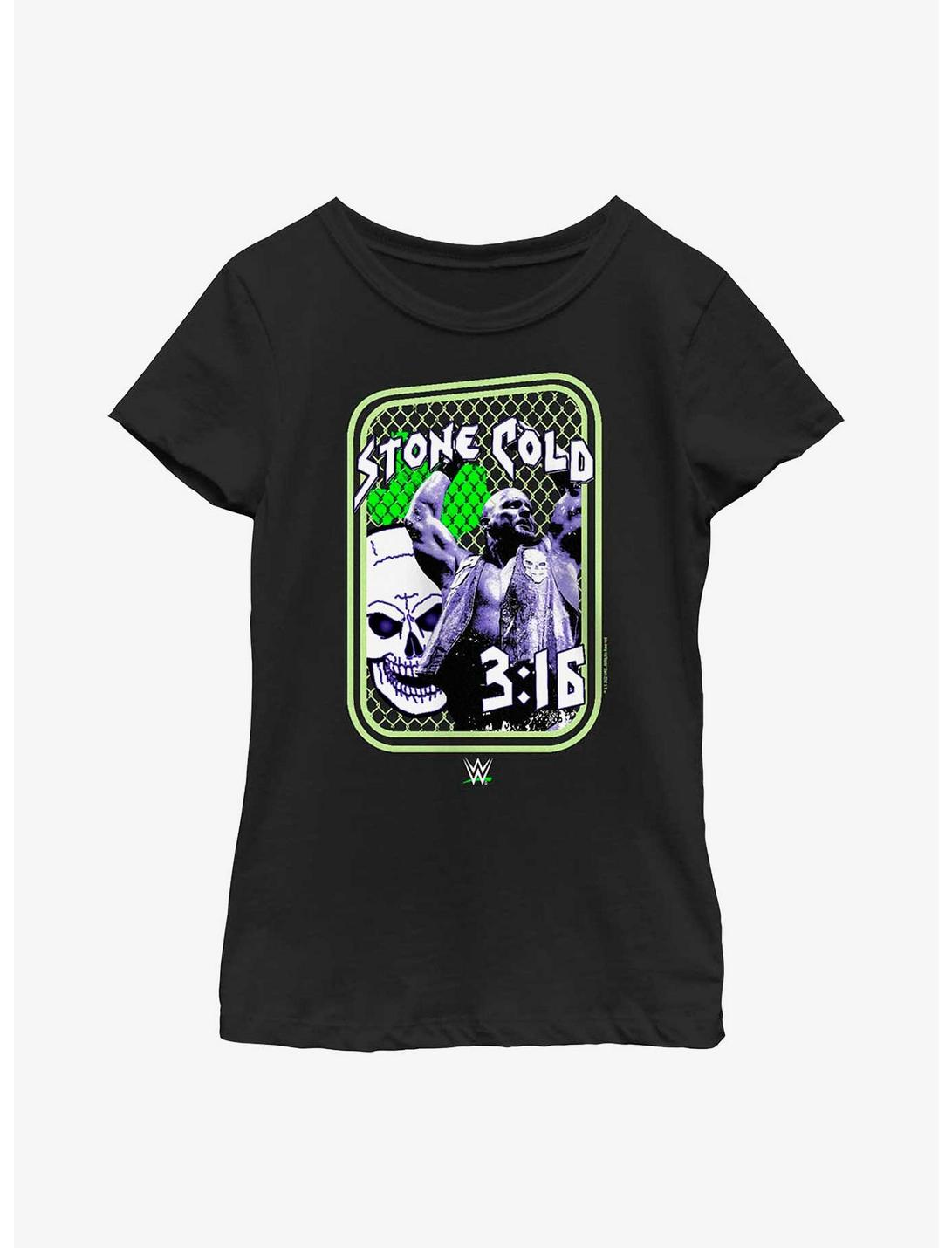 WWE Stone Cold Steve Austin Steel Cage Youth Girls T-Shirt, BLACK, hi-res