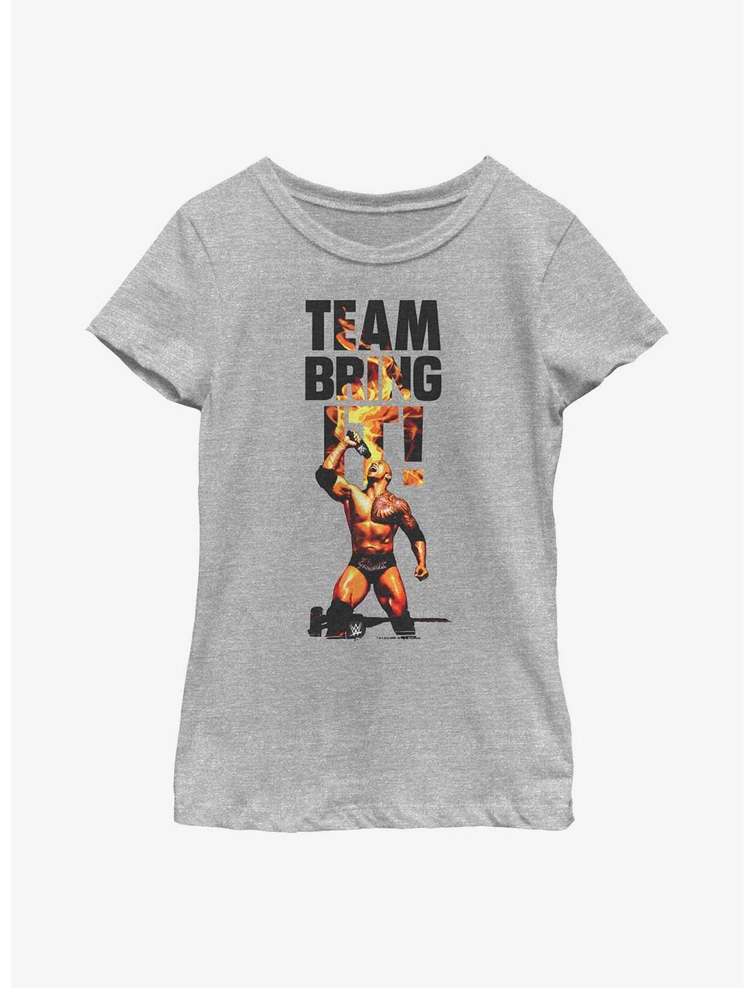 WWE The Rock Team Bring It! Photo Youth Girls T-Shirt, ATH HTR, hi-res