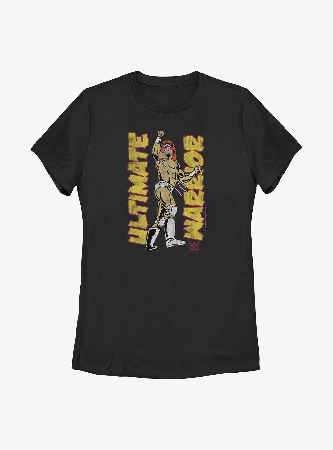 WWE Ultimate Warrior Retro Portrait Womens T-Shirt, BLACK, hi-res