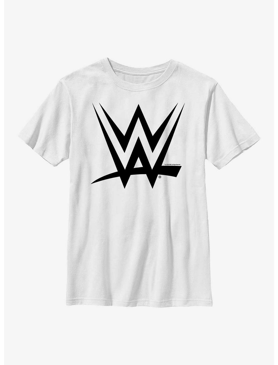 WWE Black Logo Youth T-Shirt, WHITE, hi-res