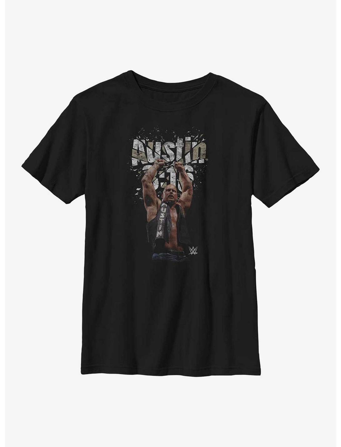 WWE Stone Cold Steve Austin 3:16 Shattered Photo Youth T-Shirt, BLACK, hi-res