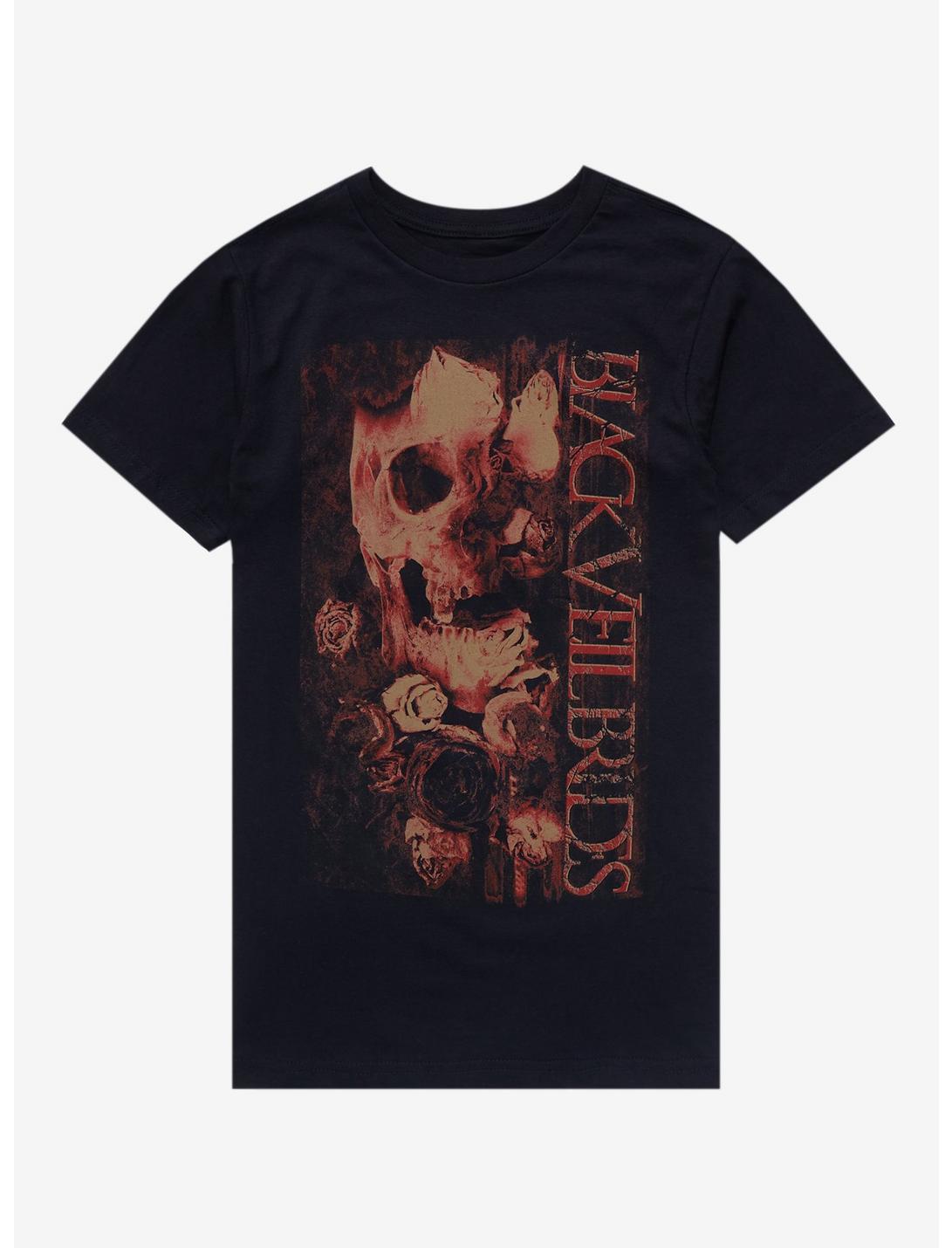 Black Veil Brides Skulls & Roses Boyfriend Fit Girls T-Shirt, BLACK, hi-res