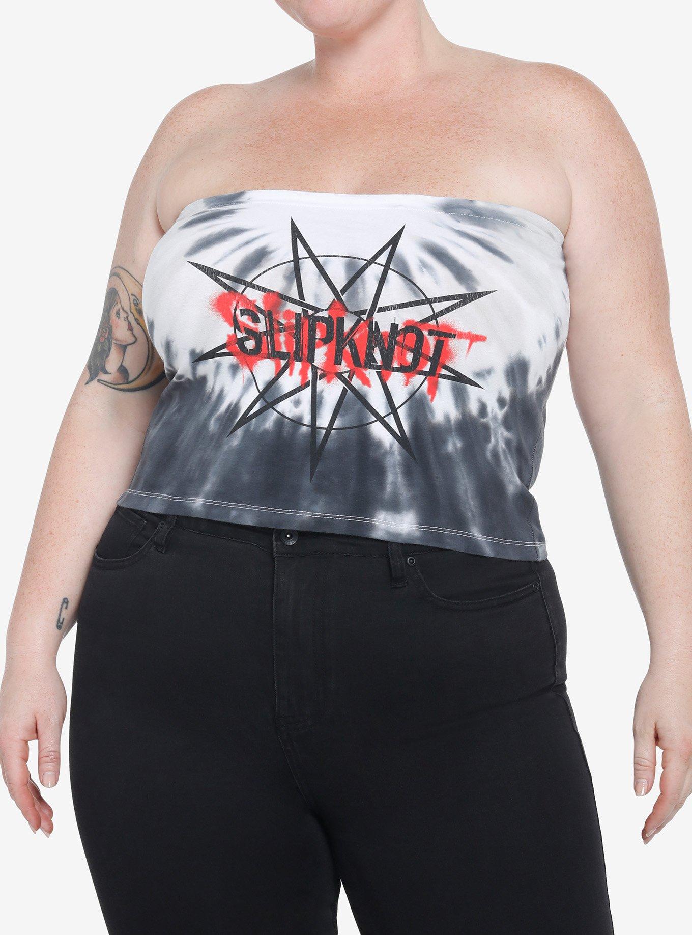 Slipknot Logo Tie-Dye Tube Top Plus Size, MULTI, hi-res