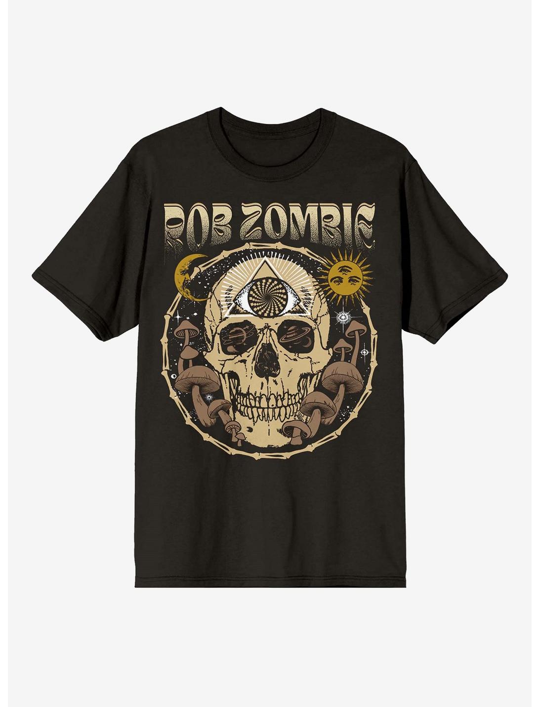 Rob Zombie Mushroom Skull Boyfriend Fit Girls T-Shirt, BLACK, hi-res