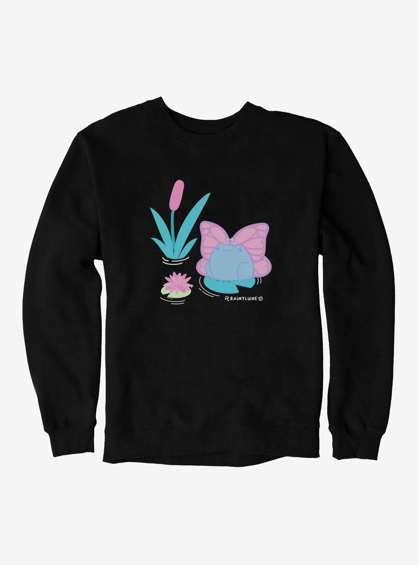 Rainylune Sprout Butterfly Sweatshirt, BLACK, hi-res