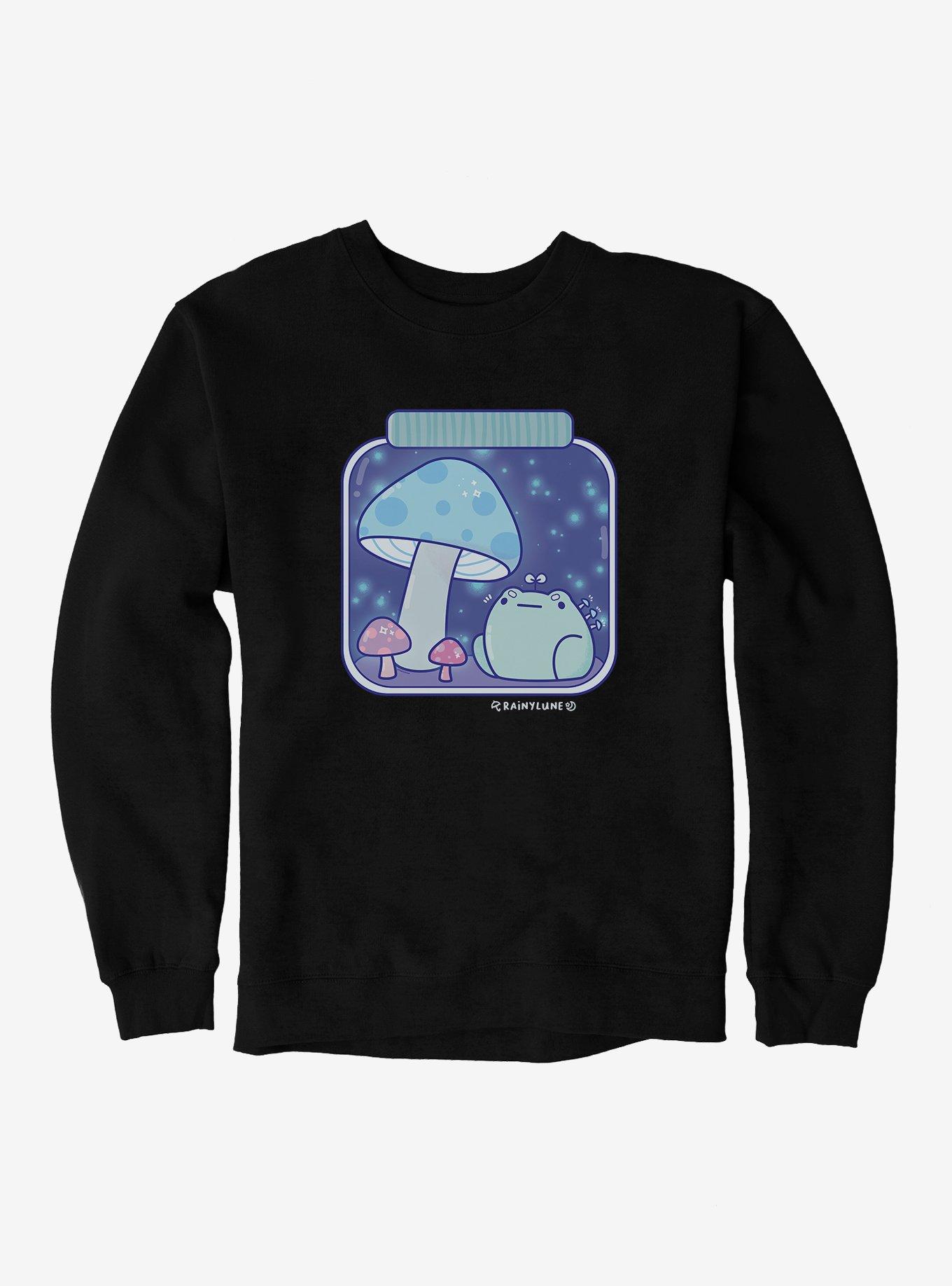 Rainylune Sprout Mushroom Jar Sweatshirt, BLACK, hi-res