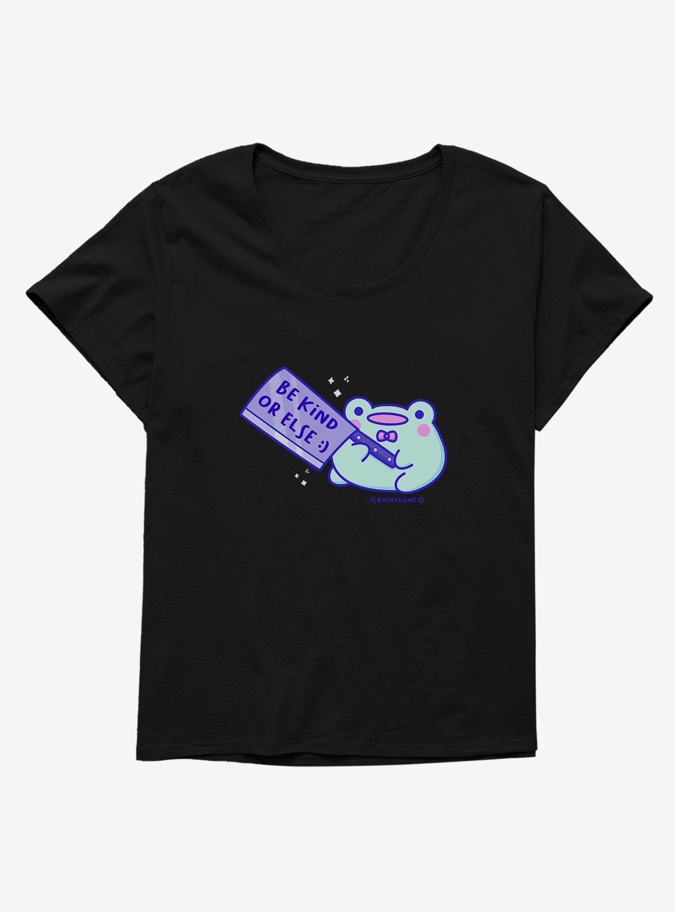 Rainylune Friend The Frog Knife Girls T-Shirt Plus Size, BLACK, hi-res