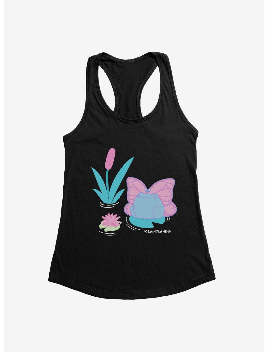 Rainylune Sprout The Frog Butterfly Girls Tank, BLACK, hi-res