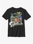 Nintendo Splatoon Character Collage Youth T-Shirt, BLACK, hi-res