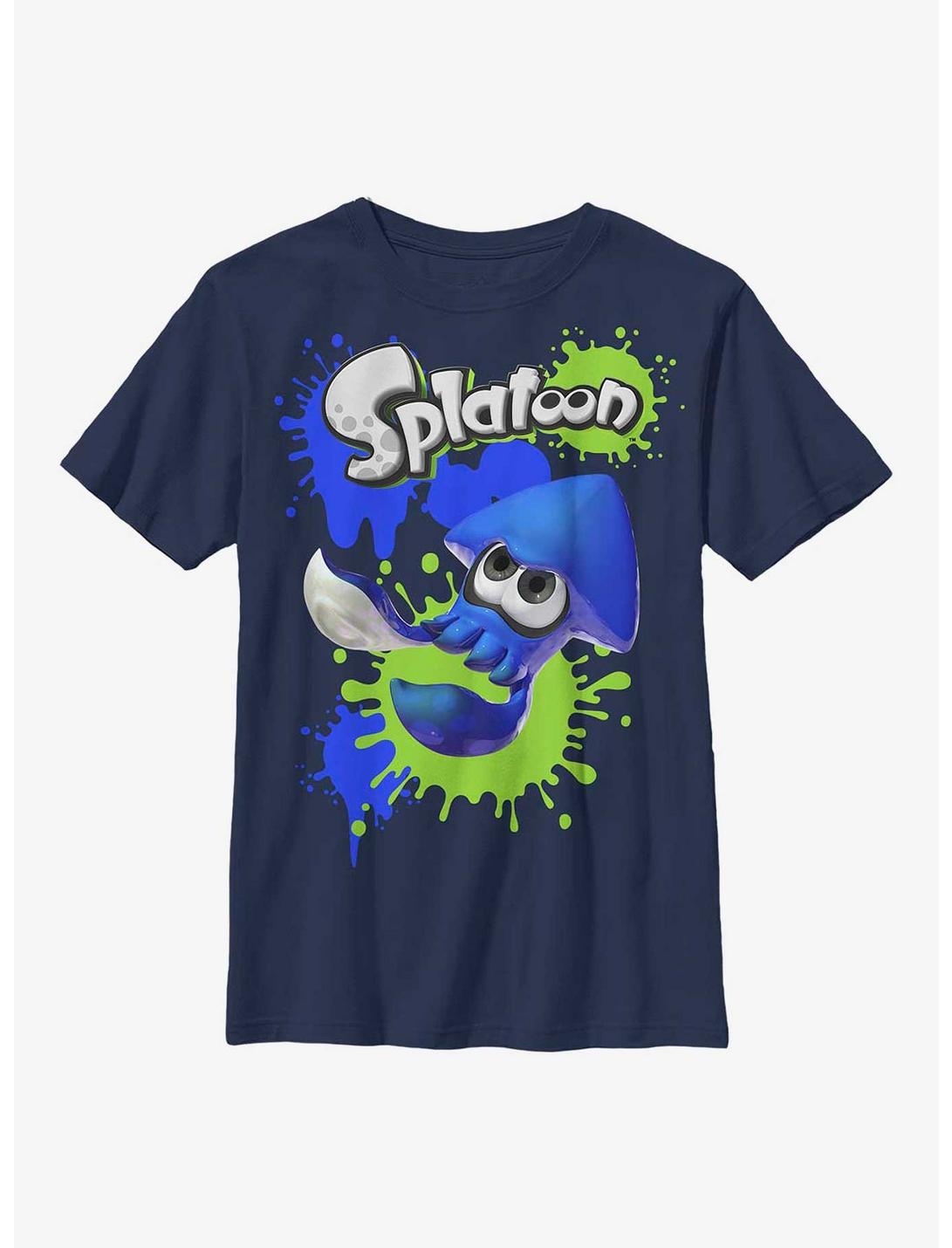 Nintendo Splatoon Spleediddle Splat Youth T-Shirt, NAVY, hi-res